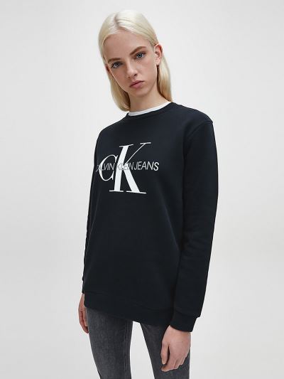 Calvin Klein Ruhák HU172167 | Calvin Klein Logo Női Pulóver Fekete